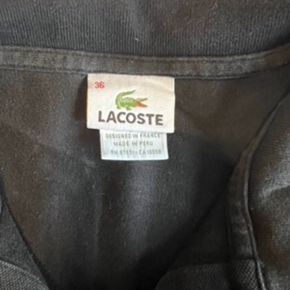 Women's Lacoste Polo in Black Vintage Size 36 Small - Picture 2 of 3